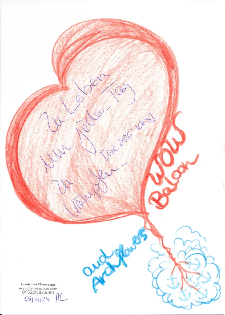 Rotes Herz mit Aufschrift