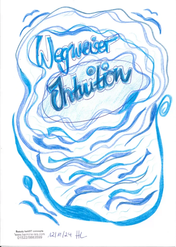 Wegweiser Intuition in blauen Farben
