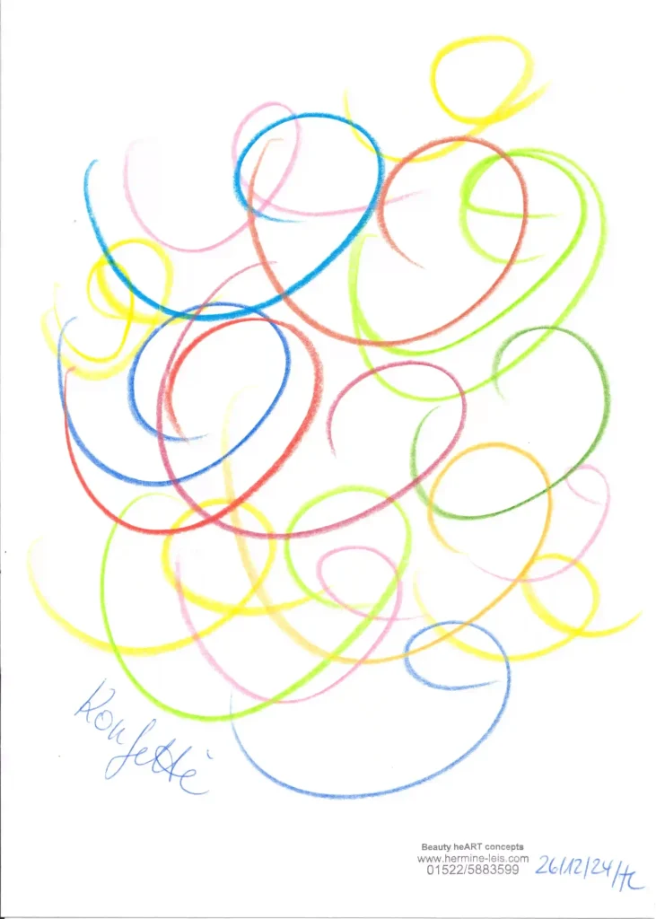 Bunte spiralförmige Linienzeichnungen